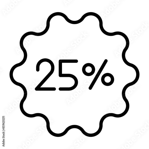 25 Sale Line Icon