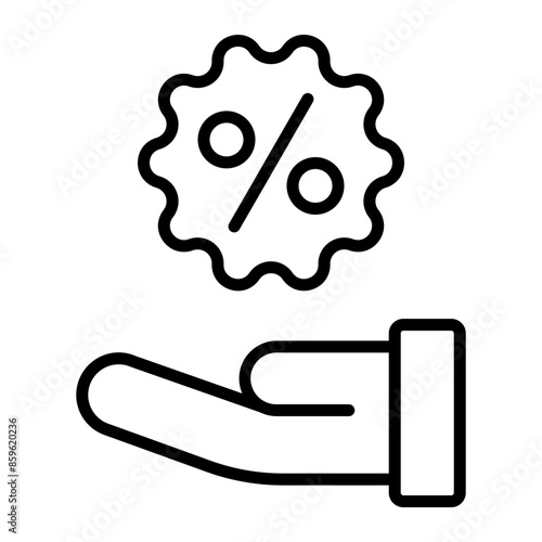 Discount Line Icon