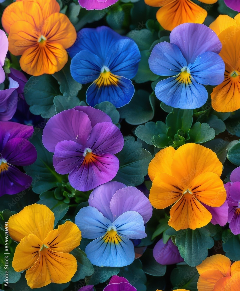 Colorful Pansy Blooms Colorful Pansy Blooms