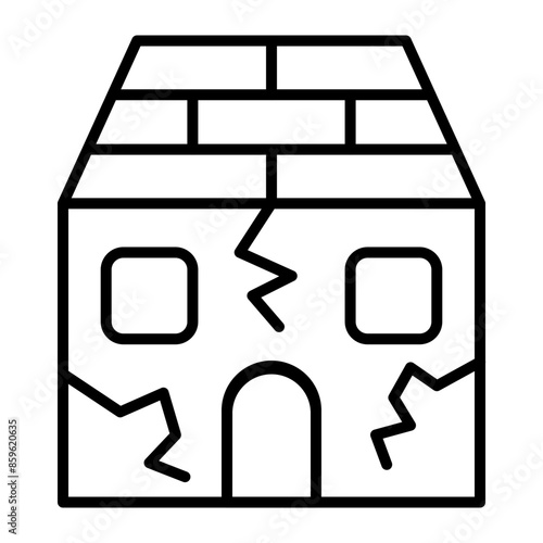 Earthquake Line Icon