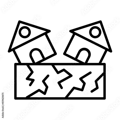 Earthquake Line Icon