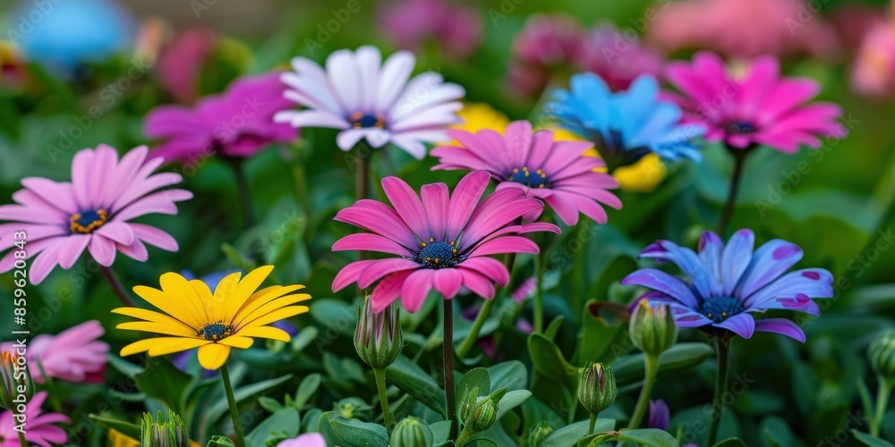 Colorful Flowers Blooming in a Garden Colorful Flowers Blooming in a Garden
