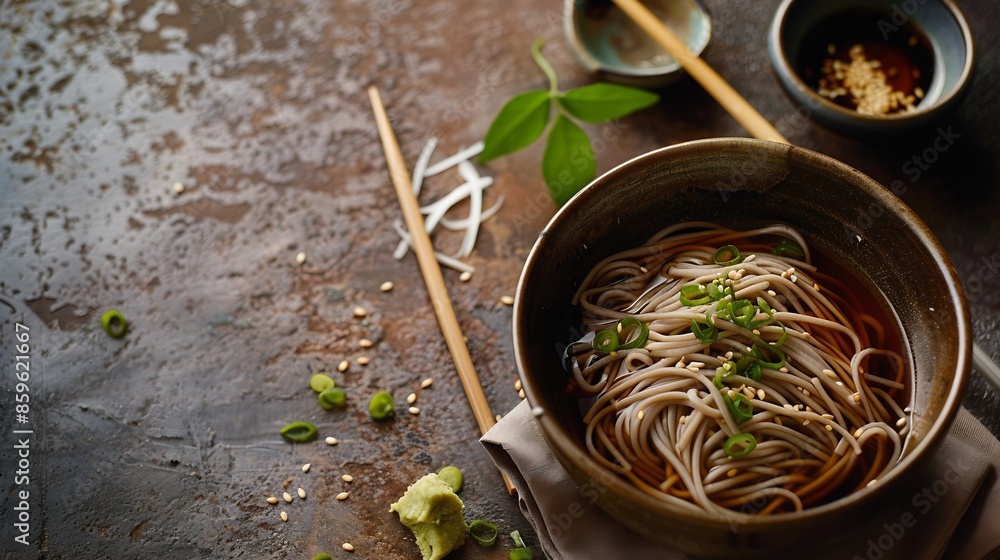 Buckwheat noodles of Japanese food Zaru soba : Generative AI Buckwheat noodles of Japanese food Zaru soba : Generative AI