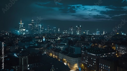 Wallpaper Mural Amazing cityscape of Warszawa at night capital city of Poland : Generative AI Torontodigital.ca