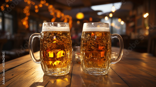 Draught beer in glasses