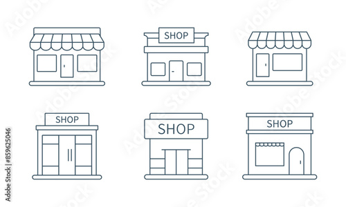 Set of store icon line design. Store vector illustration 
