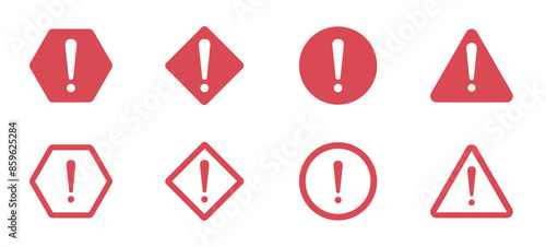 Risk vector icon set collection. Risk Outline flat Icon.
