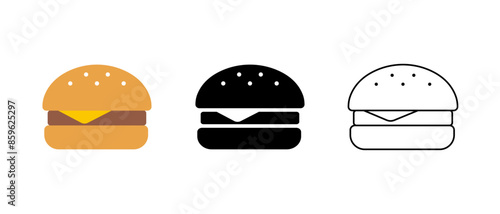 fast food vector isolated icon. burger icon. hamburger vector symbol