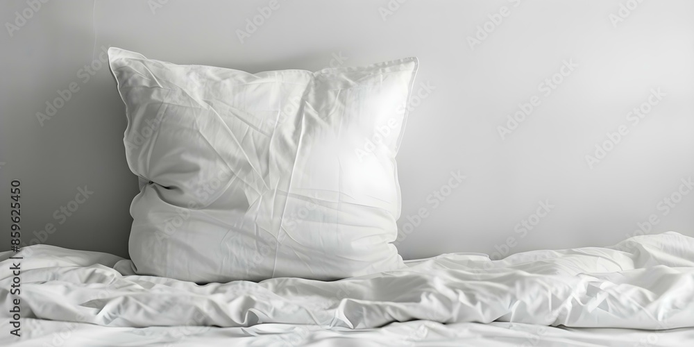 Display Mockup of White Square Pillow with Copy Space. Concept Home decor, Interior design, Product showcase, White square pillow, Copy space Display Mockup of White Square Pillow with Copy Space. Concept Home decor, Interior design, Product showcase, White square pillow, Copy space