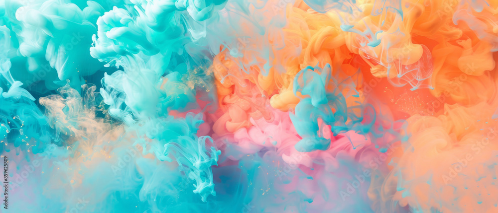 Colorful abstract art with vibrant hues of blue, pink, and orange swirling together, creating a captivating visual spectacle. Colorful abstract art with vibrant hues of blue, pink, and orange swirling together, creating a captivating visual spectacle.