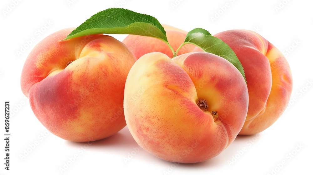 Peach collection Peach with clipping path isolated on a white background Fresh organic fruit Full depth of field : Generative AI Peach collection Peach with clipping path isolated on a white background Fresh organic fruit Full depth of field : Generative AI