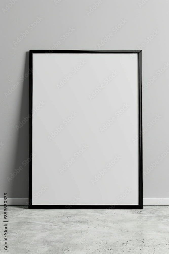 Black Frame on Concrete Floor Black Frame on Concrete Floor