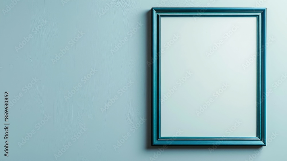 Blue Picture Frame On A Wall Blue Picture Frame On A Wall