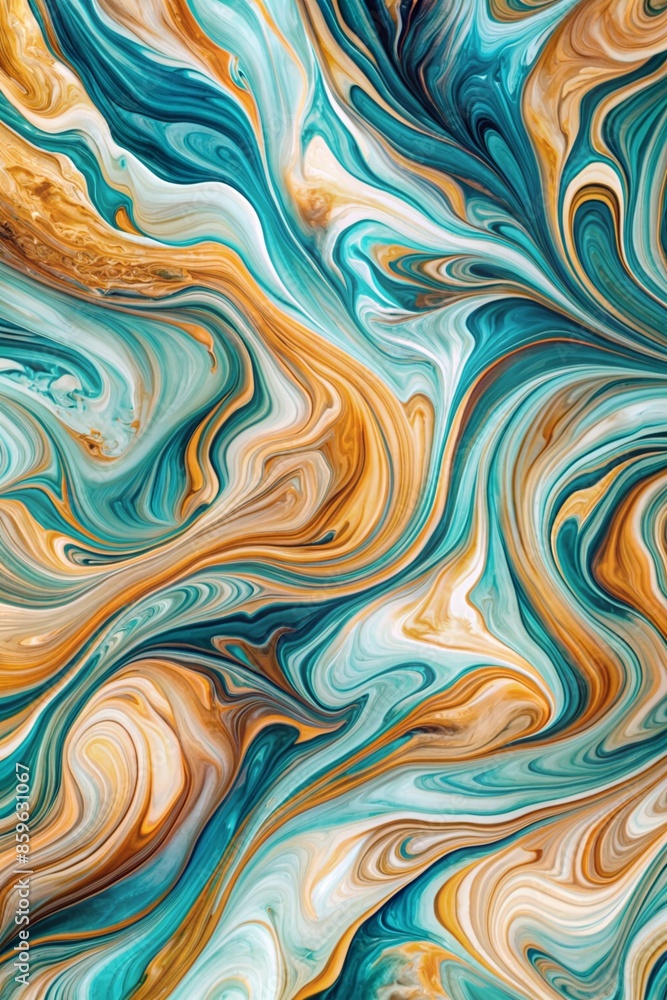 Abstract Marble Texture with Swirling Teal and Orange Hues Abstract Marble Texture with Swirling Teal and Orange Hues