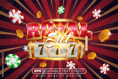 editable 3D text effect Royal slot