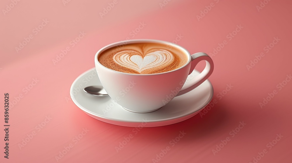 Coffee Cup With Heart Design Coffee Cup With Heart Design