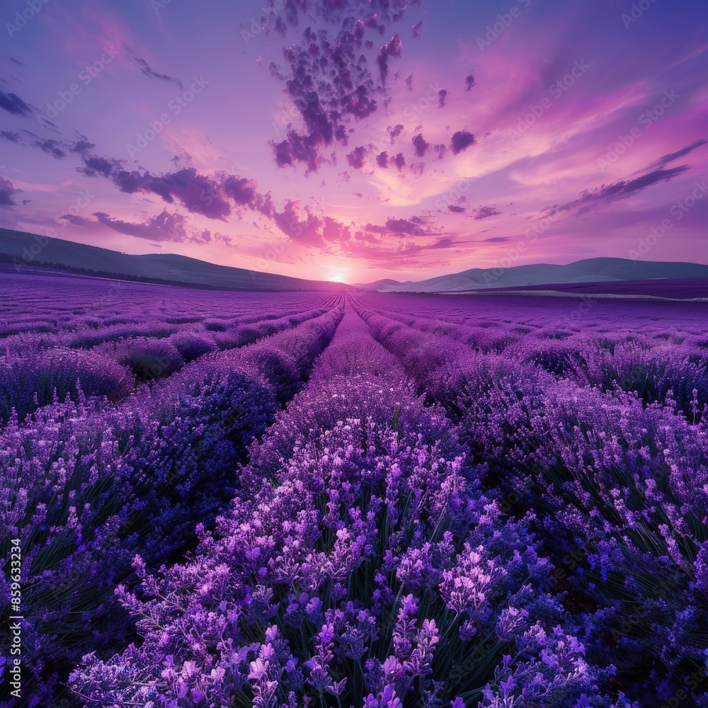 Obraz premium Lavender Field Sunset