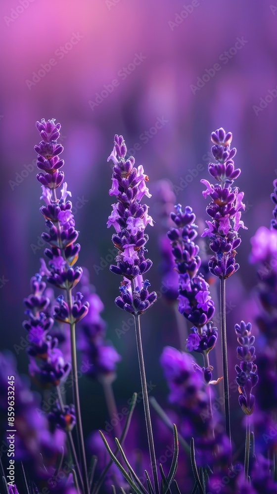 Obraz premium Lavender Field Under Purple Sky