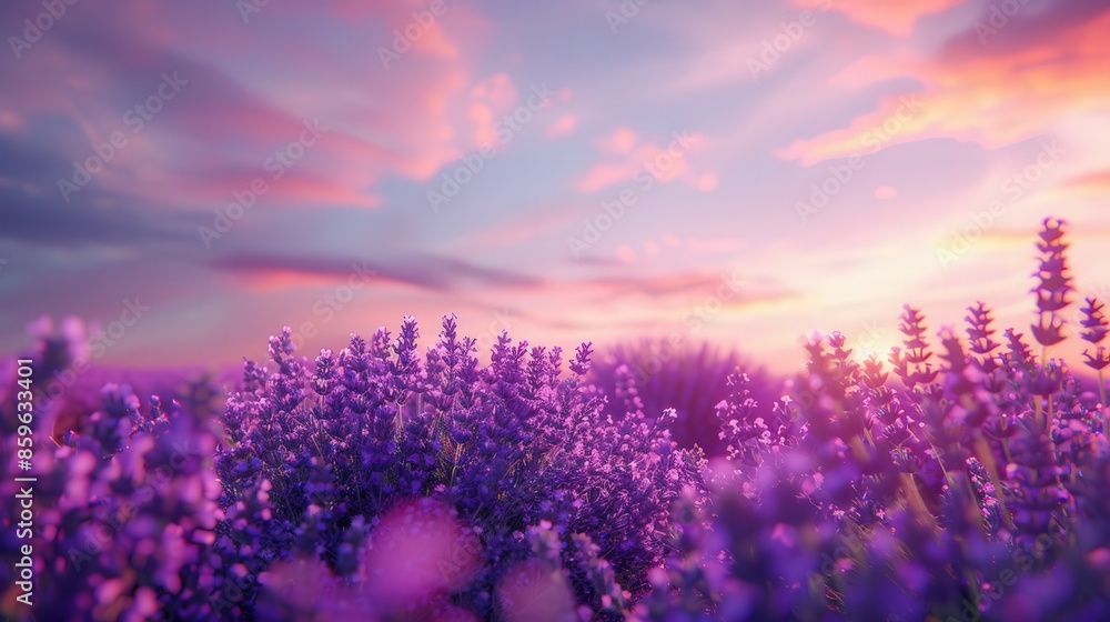 Fototapeta premium Lavender Field At Sunset