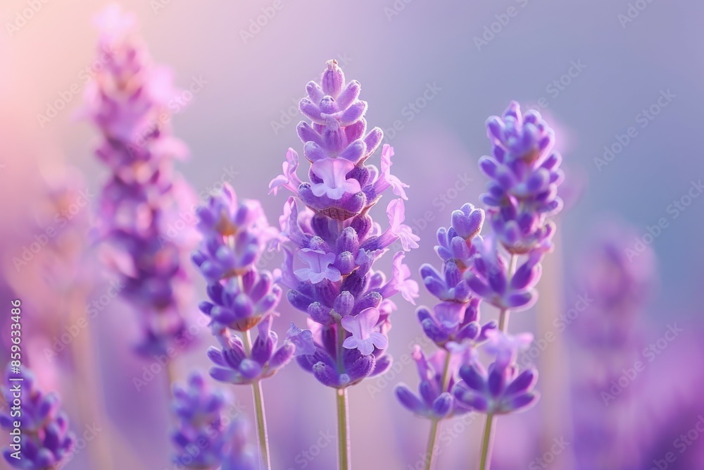 Lavender Flowers in a Purple Sky Lavender Flowers in a Purple Sky