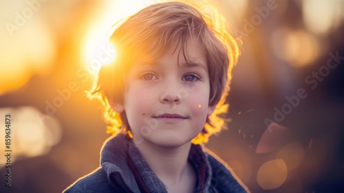 Boy at sunset