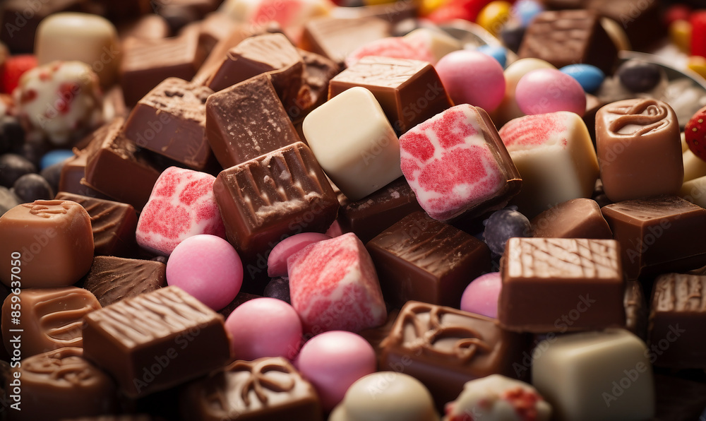 Assorted Chocolate Cubes and Candy Assorted Chocolate Cubes and Candy