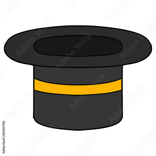 magician hat illustration hand drawn isolated vector	
