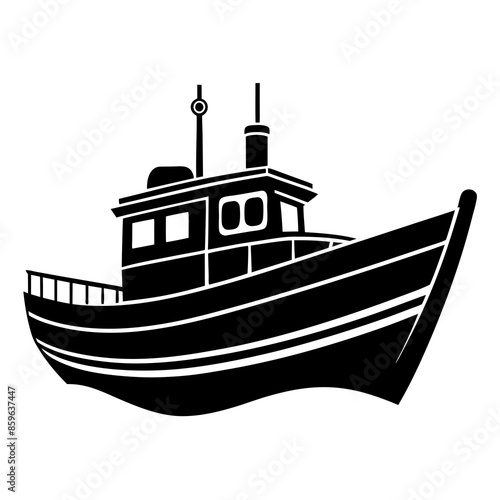 silhouette of a boat