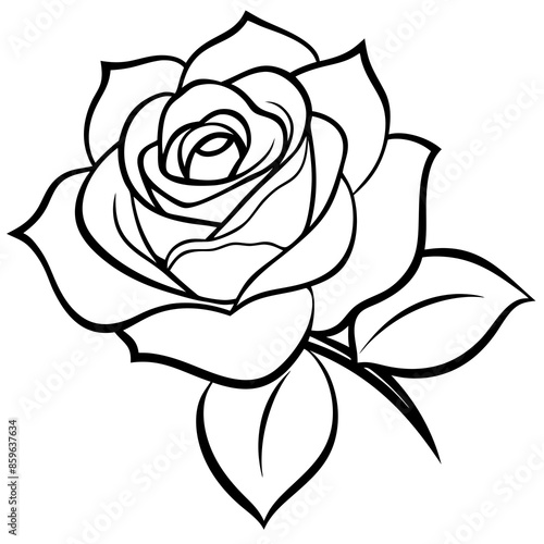 white rose isolated on white