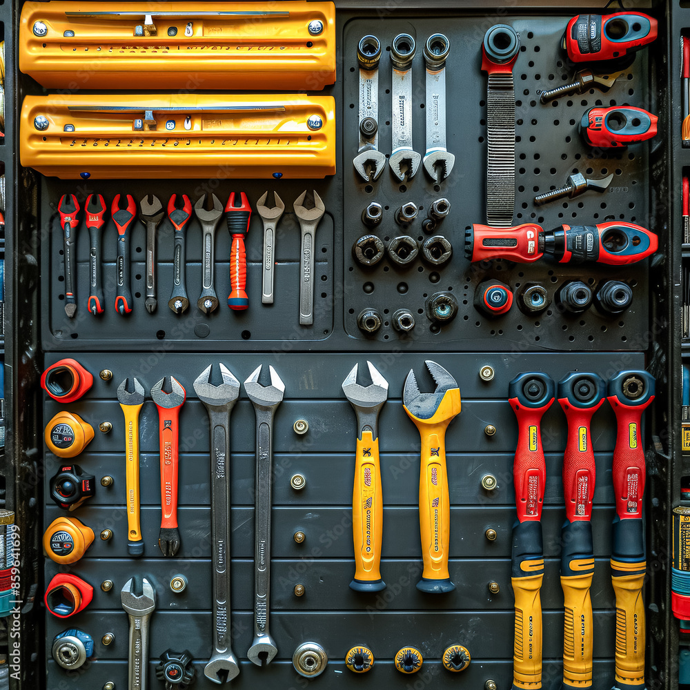 A toolbox full of tools including wrenches, pliers, and screwdrivers. A toolbox full of tools including wrenches, pliers, and screwdrivers.