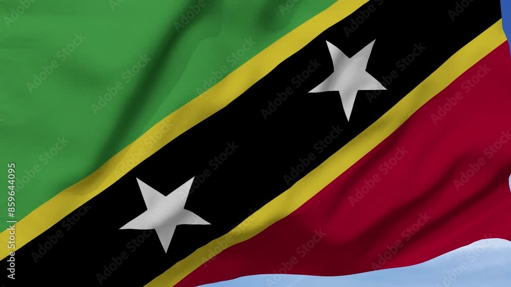 Saint Kitts and Nevis Flag Waving Zoom in Saint Kitts and Nevis Flag Waving Zoom in
