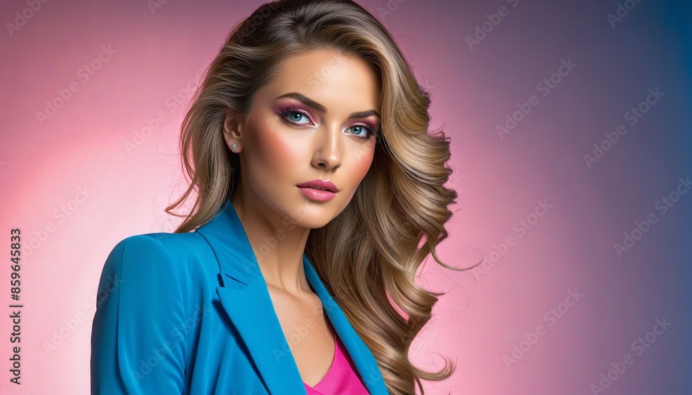 Elegant and Stylish Young Woman in Vibrant Attire Elegant and Stylish Young Woman in Vibrant Attire