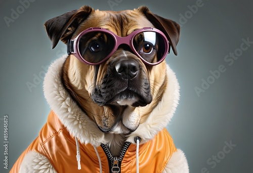 Goggle-wearing Puppies in Stylish Outfits