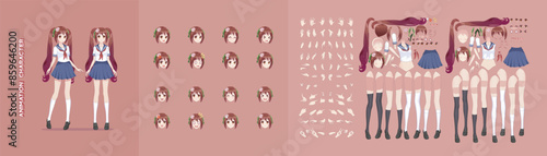 Anime manga girl character animation motion design