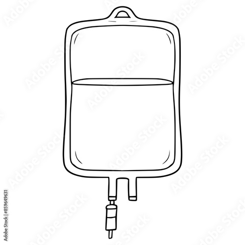 iv drip illustration hand drawn outline vector