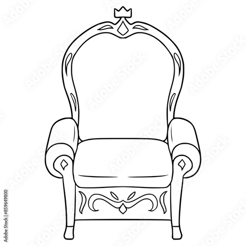 throne illustration hand drawn outline vector