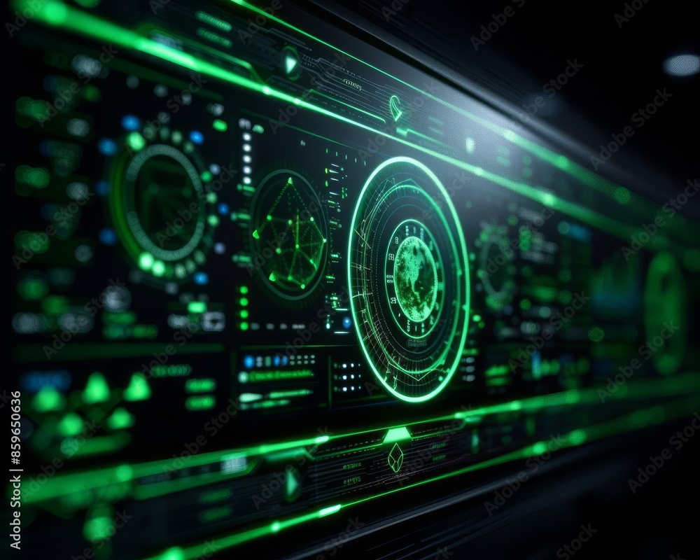 Neon Green Cyberpunk Holographic Environmental Monitoring System Neon Green Cyberpunk Holographic Environmental Monitoring System