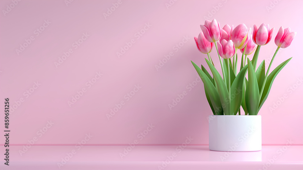 pink tulips set against a seamless pink background pink tulips set against a seamless pink background