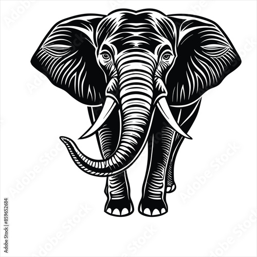 coloring book elephant vector art illustration