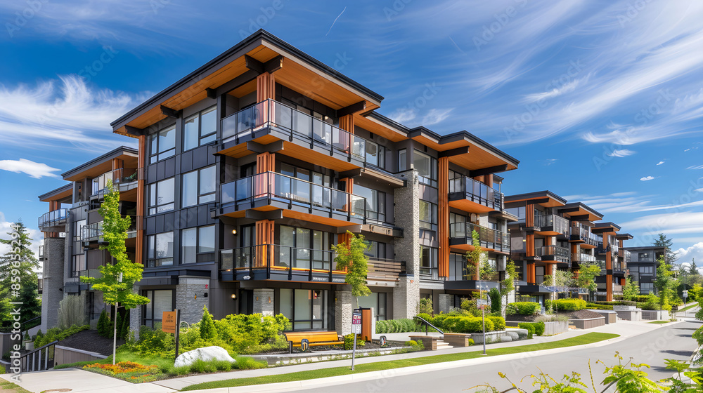 Modern apartment building on sunny day Modern apartment building on sunny day