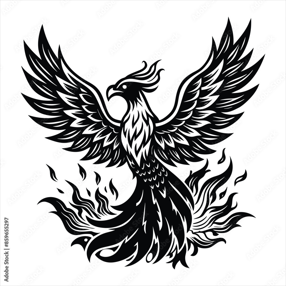 Obraz premium coloring book eagle tattoo design vector art illustration