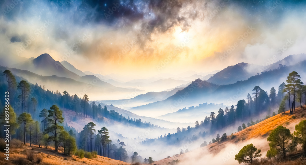 Misty Mountain Sunrise Misty Mountain Sunrise