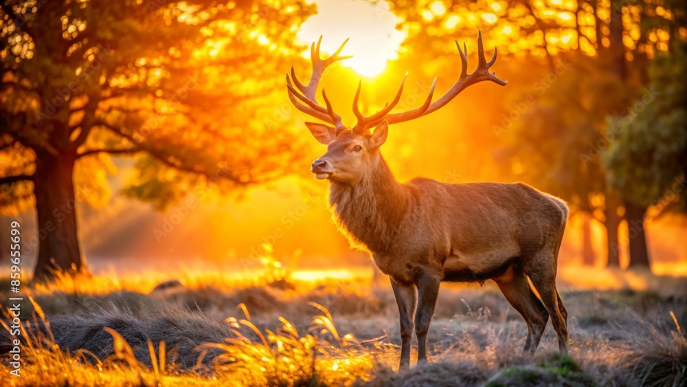 Red Deer in morning Sun. Red Deer in morning Sun.