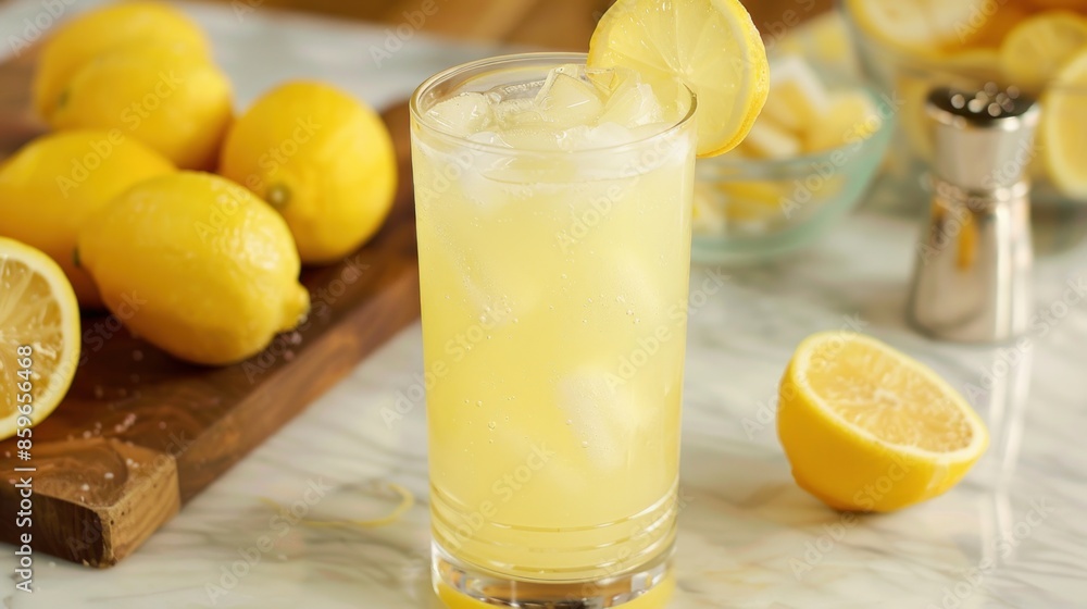 Cool off with this delicious lemonade! Make it non-alcoholic or add some booze for a refreshing cocktail. It's the perfect way to enjoy a warm day Cool off with this delicious lemonade! Make it non-alcoholic or add some booze for a refreshing cocktail. It's the perfect way to enjoy a warm day
