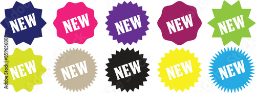 Collection of NEW feature or product badge flat icon for apps and websites.eps10