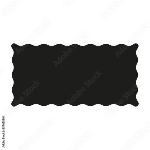 Rectangle and square wavy frames, scalloped edges, zigzag borders. Flat vector illustration isolated on white background.