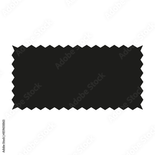Rectangle and square wavy frames, scalloped edges, zigzag borders. Flat vector illustration isolated on white background.
