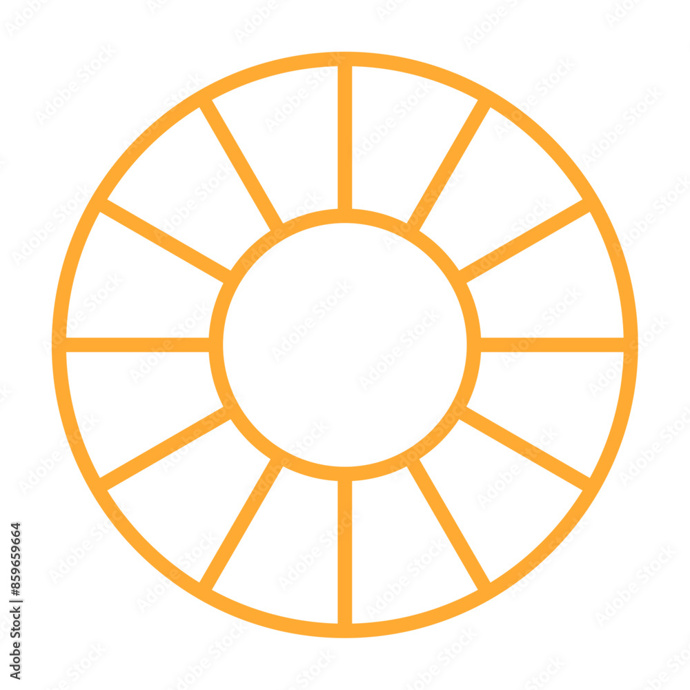 Pie chart with different segments in a circular diagram. wheel graph divided into parts and sections. Flat vector illustration isolated on white background. Pie chart with different segments in a circular diagram. wheel graph divided into parts and sections. Flat vector illustration isolated on white background.
