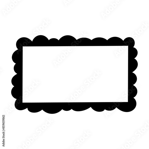 Rough square and rectangle shapes. Hand drawn box edges and paint frame. Flat vector illustration isolated on white background.