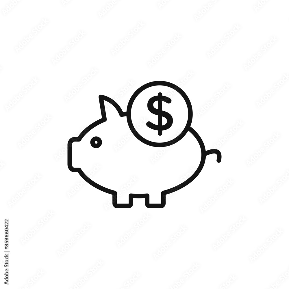 Finance Piggy Bank Icon Ideal for Savings and Money Management Finance Piggy Bank Icon Ideal for Savings and Money Management